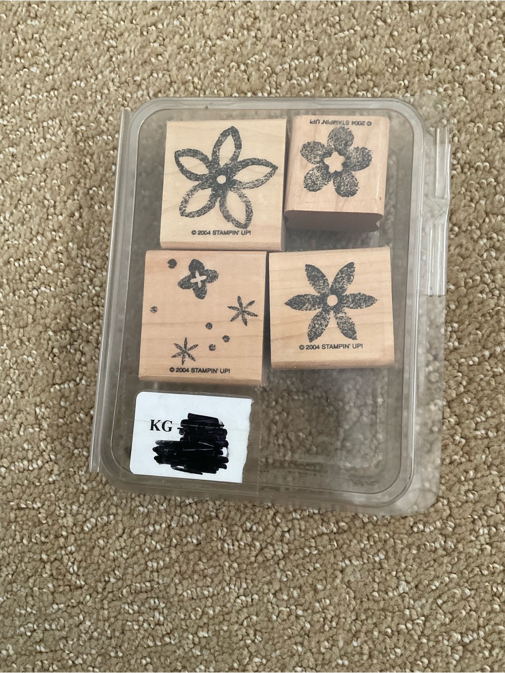 Stampin’ Up! Burst into Bloom Mounted Stamp Set 2004 Retired Floral